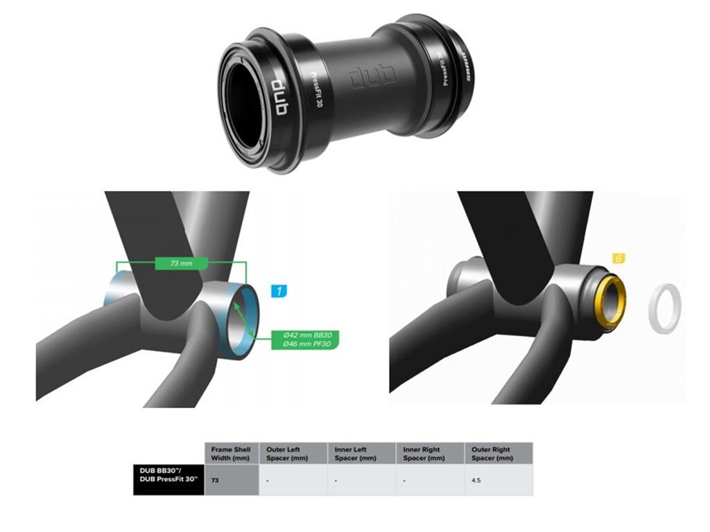 SRAM Vevlager, DUB™, PRESS-FIT BB30/46