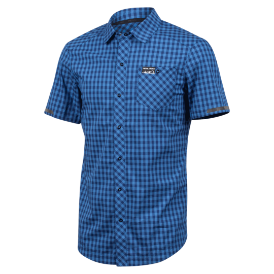 Pearl Izumi Tröja, Short Sleeve Button-Up, Blue Depths/Delft Plaid