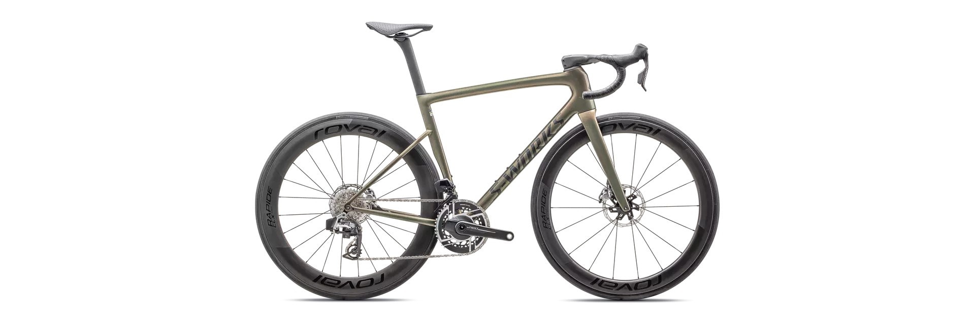Specialized Cykel, Tarmac SL8 S-Works-SRAM RED AXS,Gloss Cypress Metallic/Magenta To Gold Pearl/Satin Black Metallic