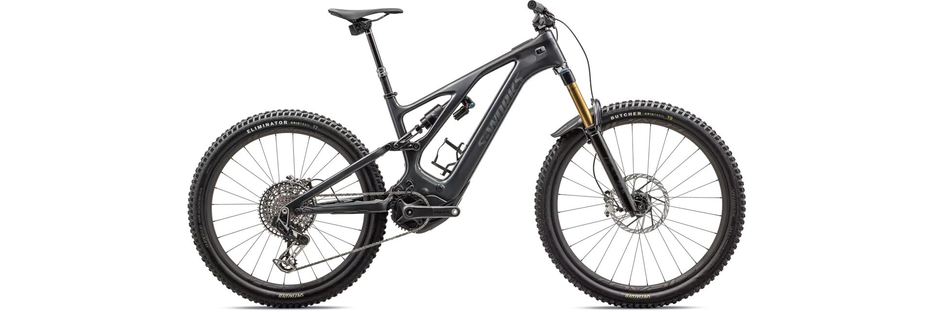 Specialized Cykel, S-Works Turbo Levo, GLOSS BLACK LIQUID METAL / SATIN BLACK CHROME FOIL