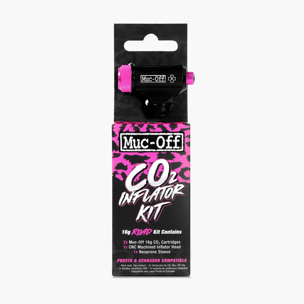 Muc-Off Pump, Road (2x16) Inflator Kit, Black/Pink