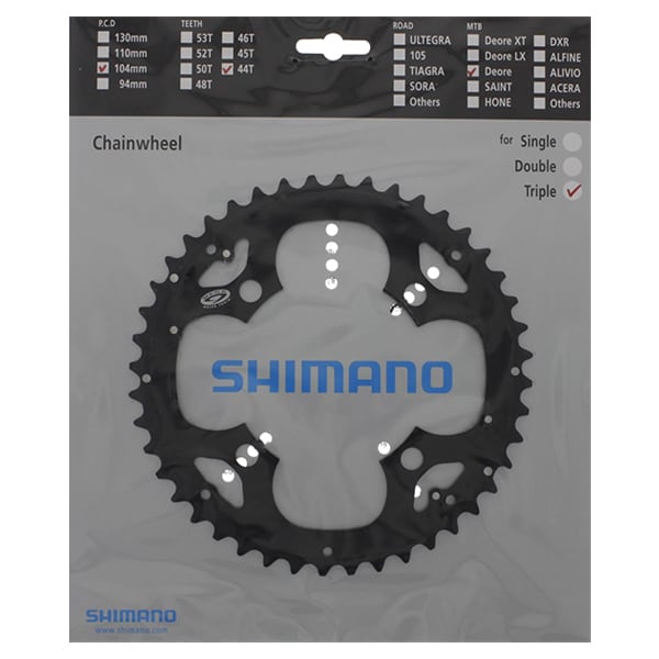 Shimano Drev, M530 DEORE, 4 bult x 104 mm, Yttre, Svart