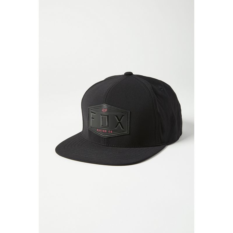Fox Keps, Emblem Snapback Hat, Black