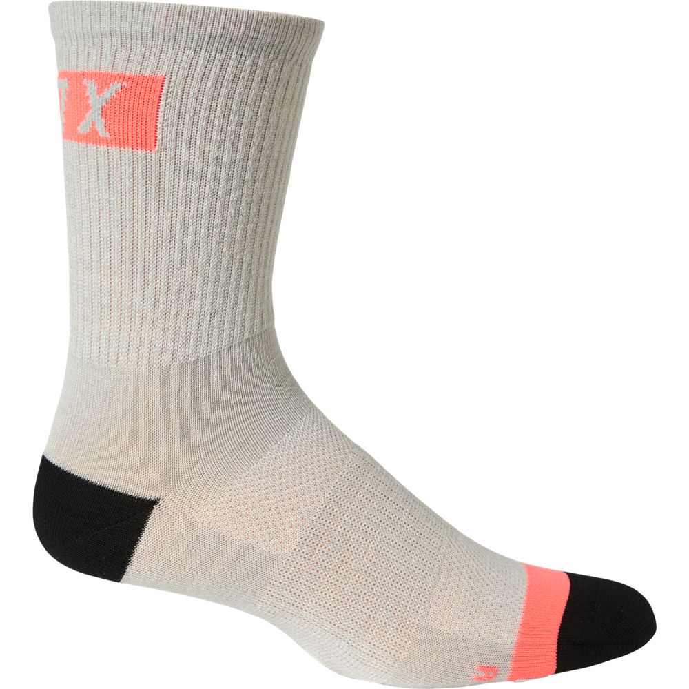 Fox Socka, 6" Flexair Merino, Light Grey