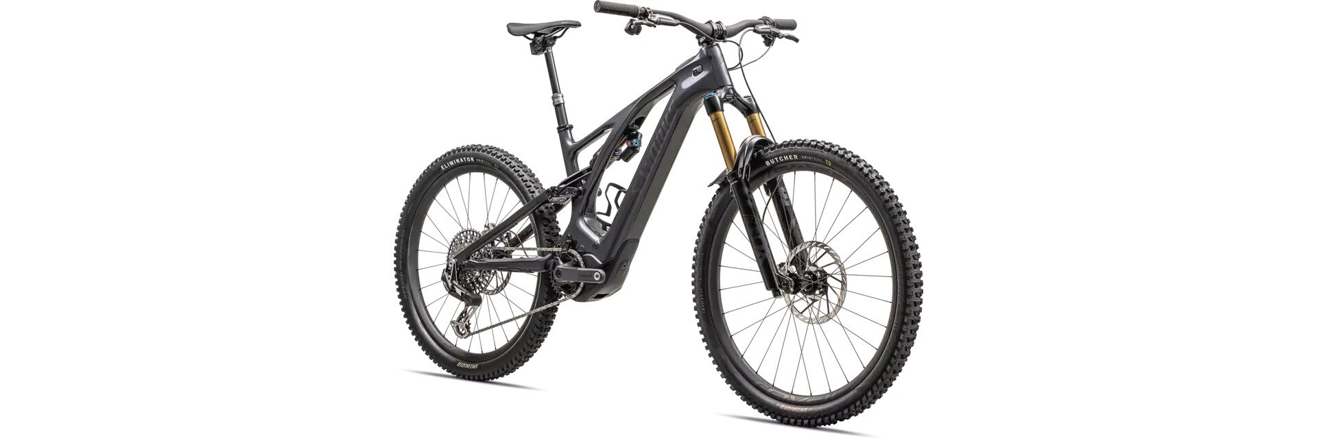 Specialized Cykel, S-Works Turbo Levo, GLOSS BLACK LIQUID METAL / SATIN BLACK CHROME FOIL