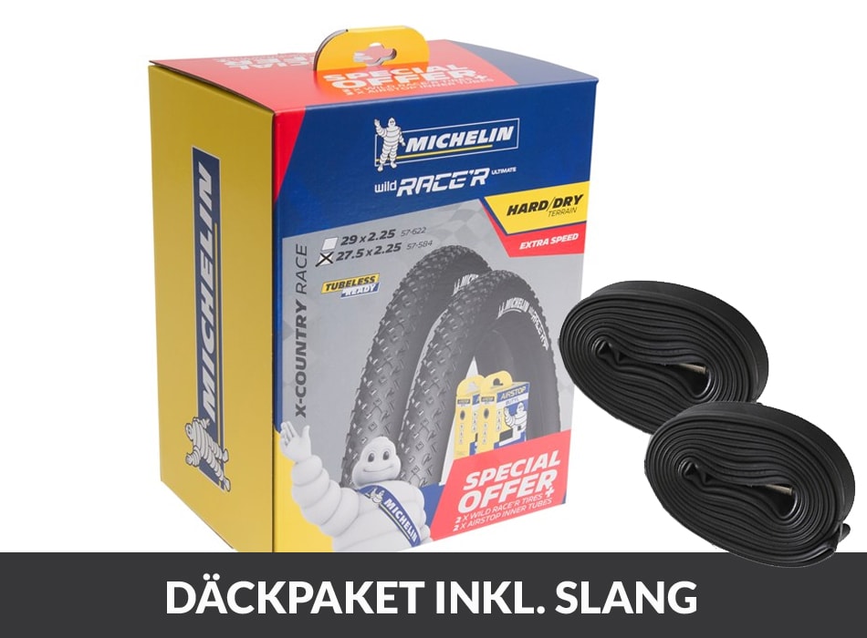 Michelin Däck, Wild Race'R 2-pack 27.5x2.25 Vikbart Inklusive 2st Slangar, Svart