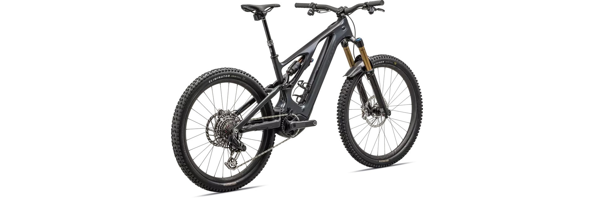 Specialized Cykel, S-Works Turbo Levo, GLOSS BLACK LIQUID METAL / SATIN BLACK CHROME FOIL