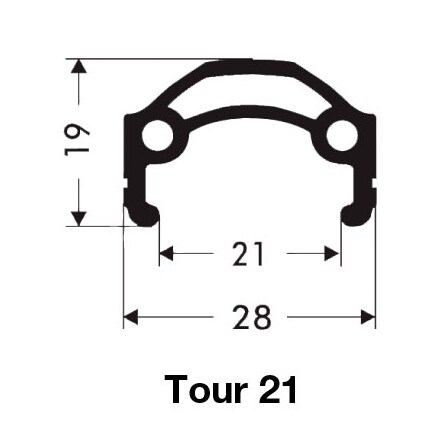 Tour 21 Framhjul, RB TOUR 21 28" (622) Svart