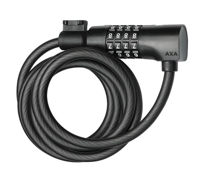 AXA Kombinationslås, Cable Resolute C8 - 180 Code 8mmx180cm, Black