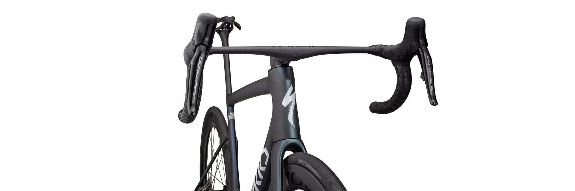 Specialized Cykel, Tarmac SL8 S-Works Dura-Ace, Satin Carbon / Viavi Cynan Blue / Viavi Silver-Blue Pearl Fade / Gloss Metallic WHITE SILVER