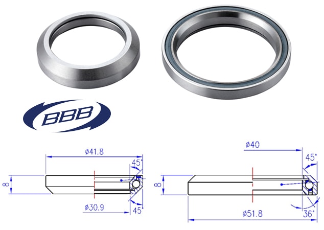 BBB Styrlager, BHP-95 Drop In lager, Taper 41.8/52 RF