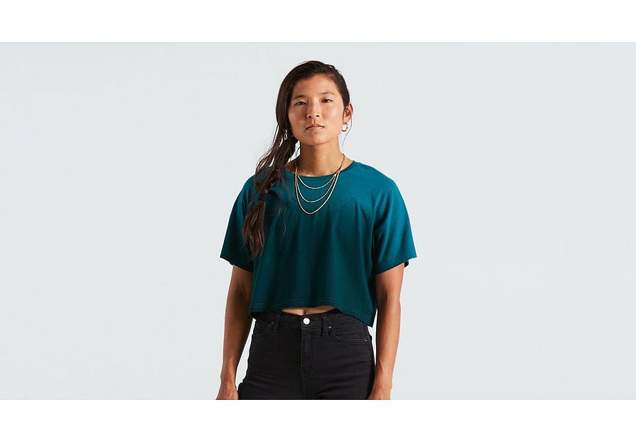 Specialized Tröja, Short Sleeve Crop T-Shirt Women, Tropical Teal Spray