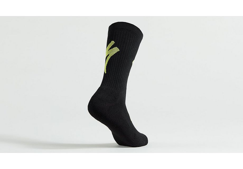 Specialized Socka, Techno MTB Tall Logo, Black/Hyper Green