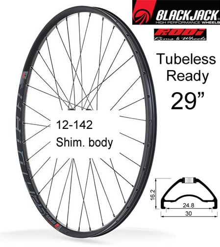 Black Jack Hjul, Rodi XC.25 29", Bakhjul Shimano/SRAM