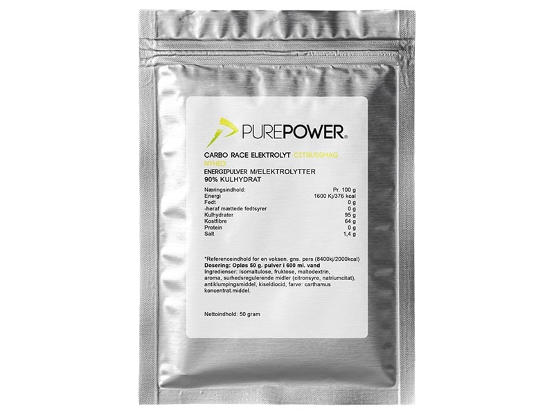 PurePower Sportdryck, Carbo Race Electrolyte 50g, Diverse Smakalternativ