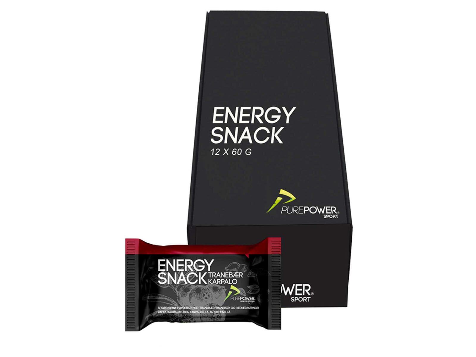 PurePower Bar, Energy Snack 12x 60g, Diverse Smakalternativ