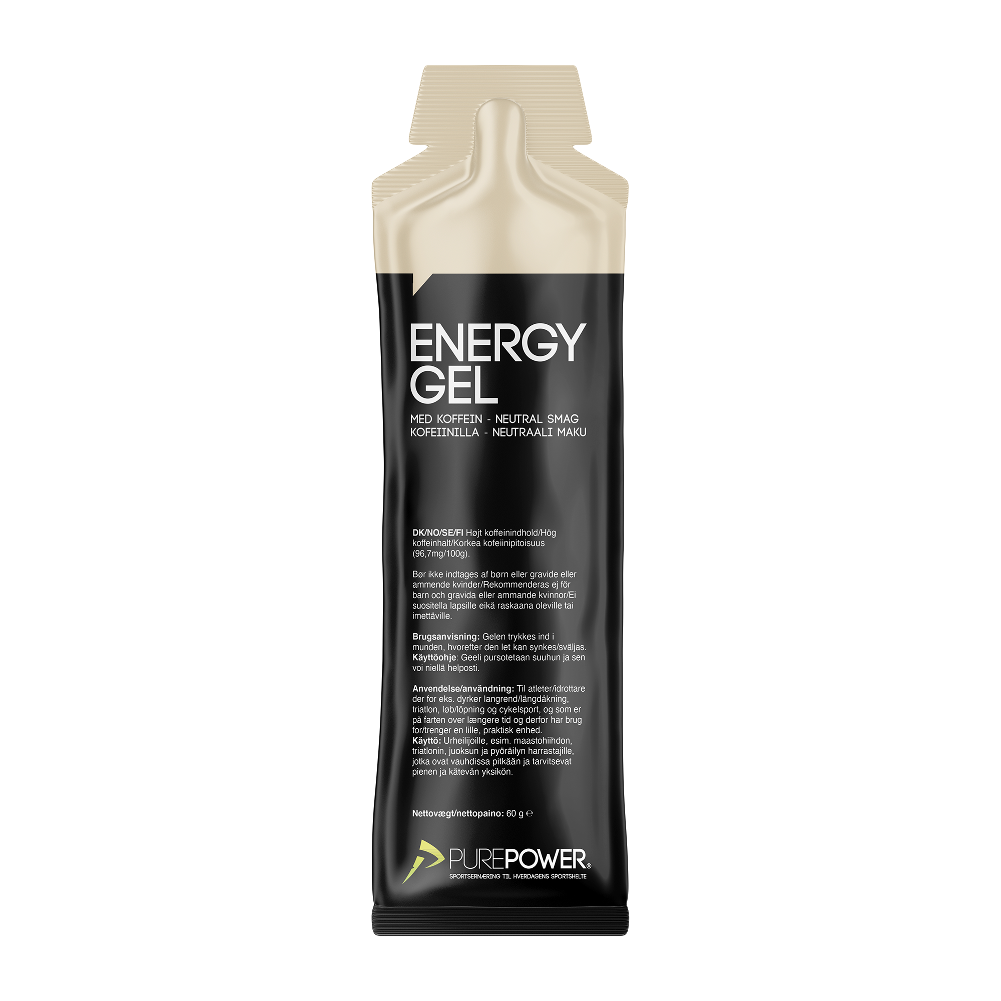 PurePower Gel, Energy Gel Caffeine 60g, Neutral