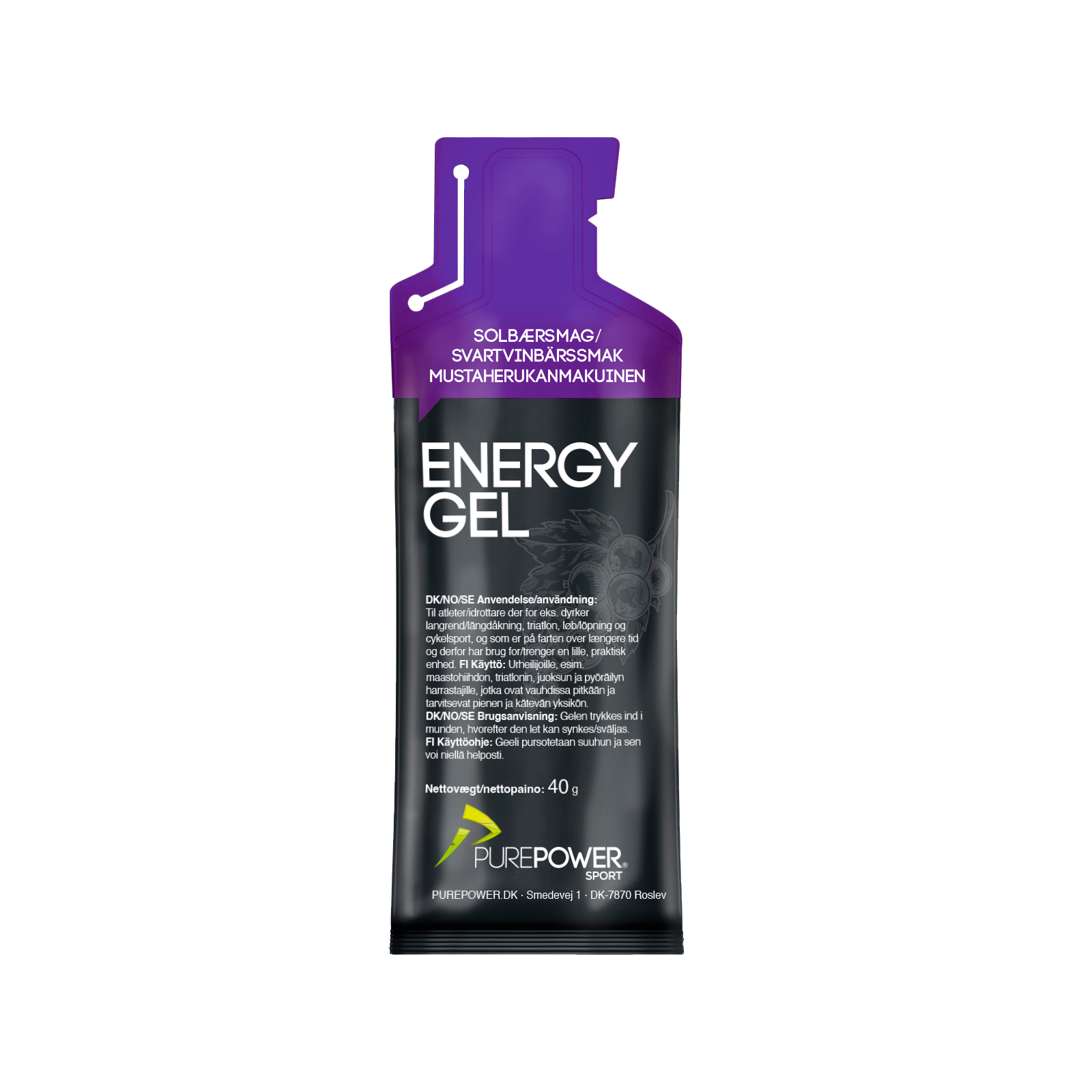 PurePower Gel, Energy Gel 40g, Black Currant