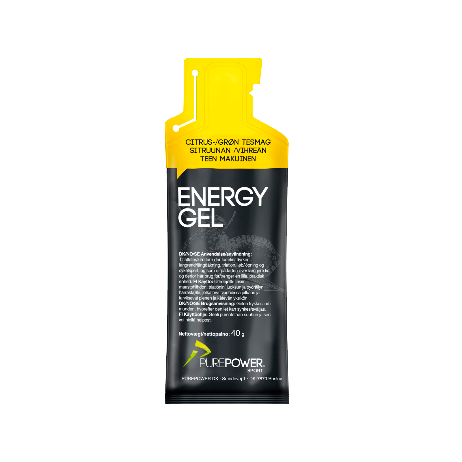 PurePower Gel, Energy Gel 40g, Lemon/Green Tea