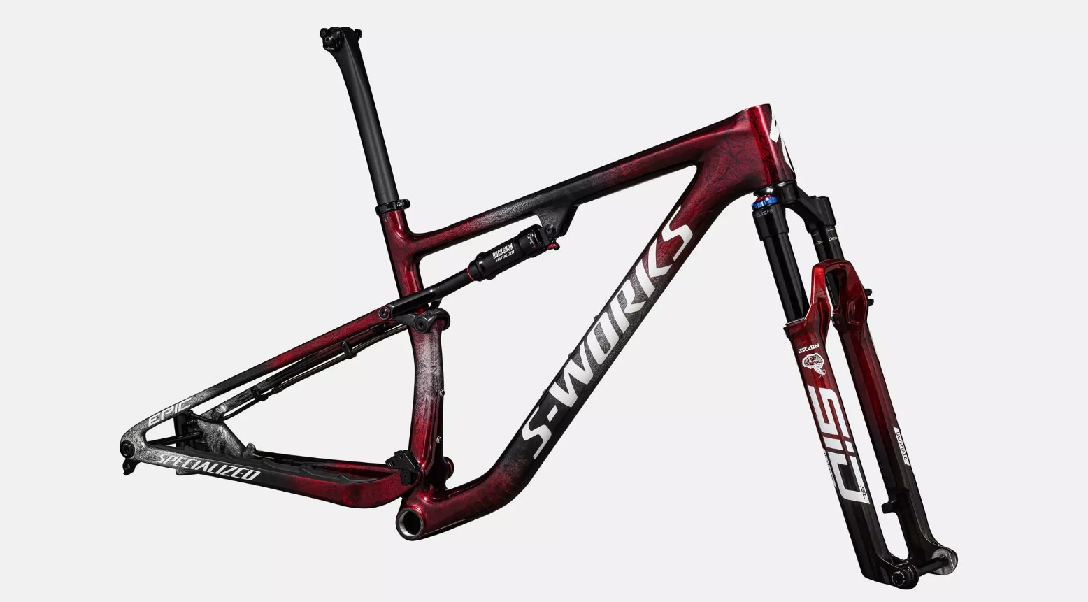 Specialized Cykel, Epic S-Works, Gloss Red Tint / Black Tint / Flake Silver / Granite