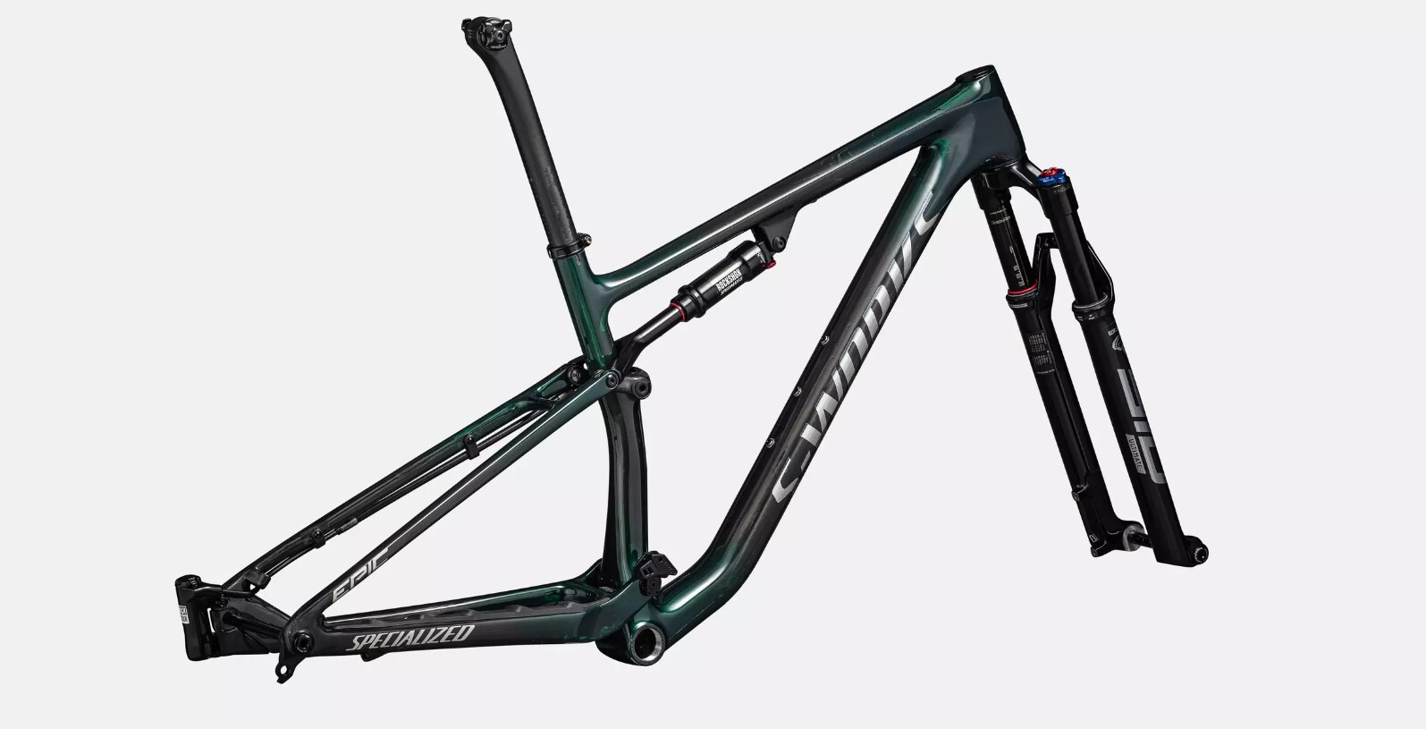 Specialized Ram, Epic S-Works, Gloss Green Tint Fades Over Carbon / Chrome
