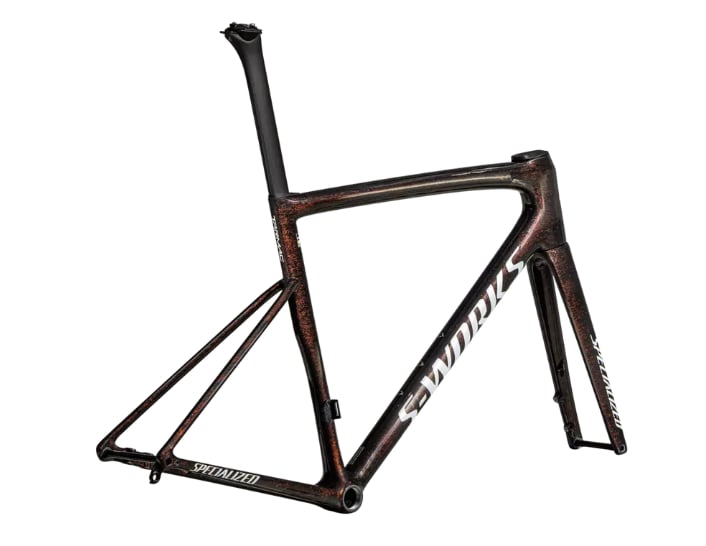Specialized Ram, Tarmac SL8 S-Works, Gloss Carbon / Red To Gold Blurred Speckle / Metallic White Silver