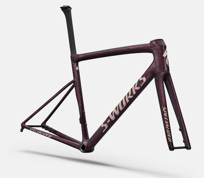 Specialized Ram, Tarmac SL8 S-Works, Gloss Carbon / Bordeaux Metallic + Nebula Directional Brush / Pearl Over White