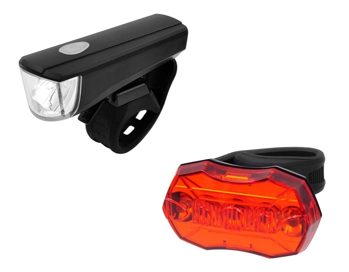 Bike Attitude Belysningsset, Fram 1 LED/Bak 5 LED, Black