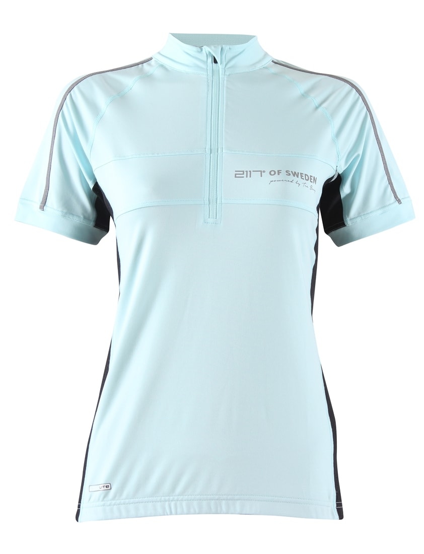 2117 of Sweden Byxa/Tröja, Womens Sal & Bjärby SS Top, Black & Pop Aqua