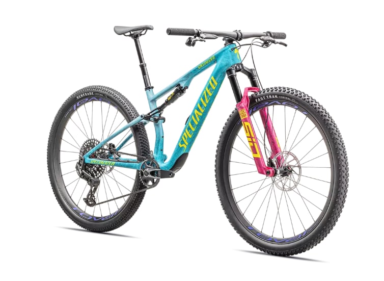 Specialized Cykel, Epic 8 PRO, Gloss Lagoon Blue / Liquid Metal / Yellow