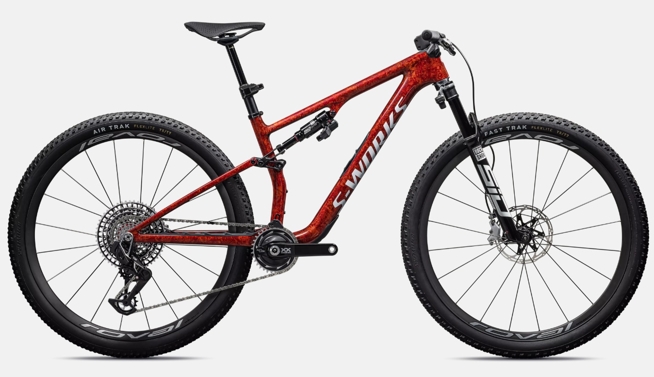 Specialized Cykel, Epic 8 S-Works, Gloss Fiery Red Dry Impasto / Metallic White Silver