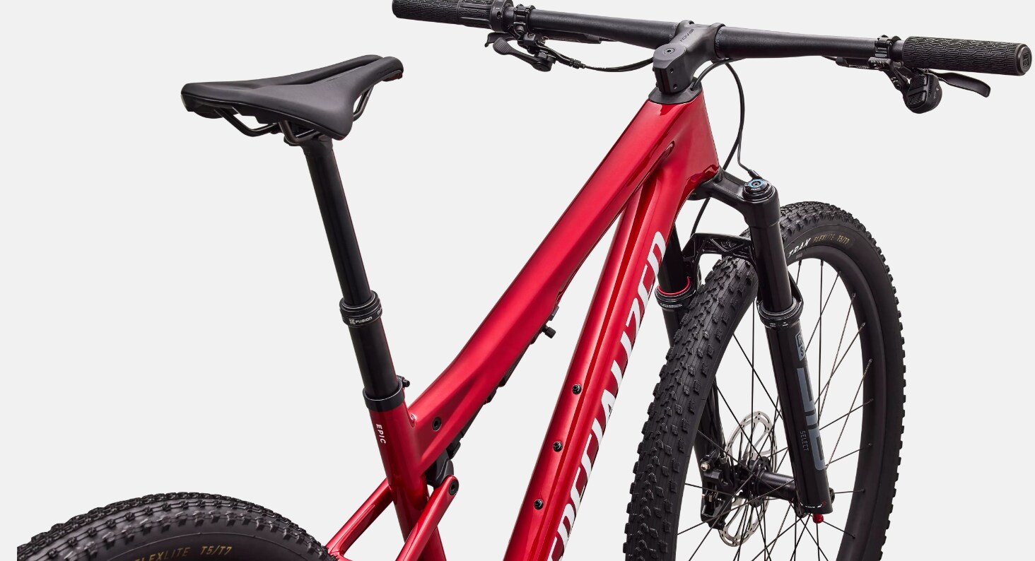 Specialized Cykel, Epic 9 Comp AXS, Gloss Ruby Metallic / Metallic White Silver
