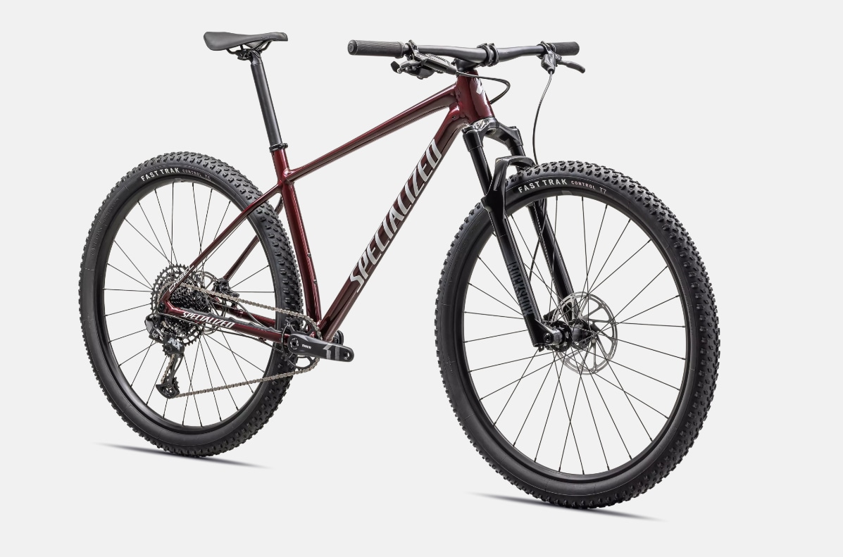 Specialized Cykel, Chisel HT Comp, Gloss Red Tint Over Smoke / White