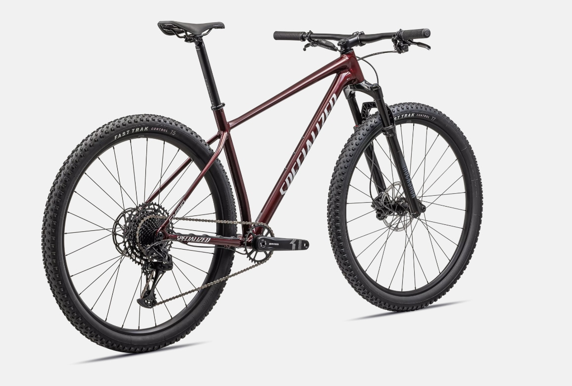 Specialized Cykel, Chisel HT Comp, Gloss Red Tint Over Smoke / White