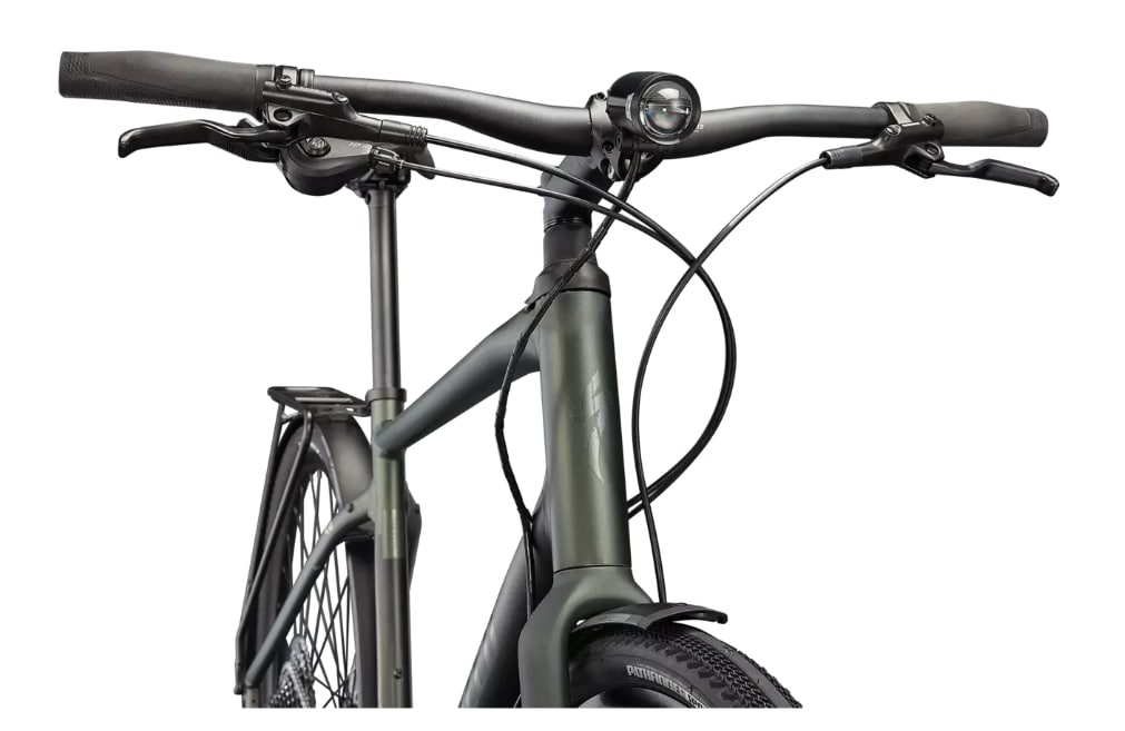 Specialized Cykel, Sirrus X 4.0 EQ, Satin Oak Green Metallic / Black Reflective