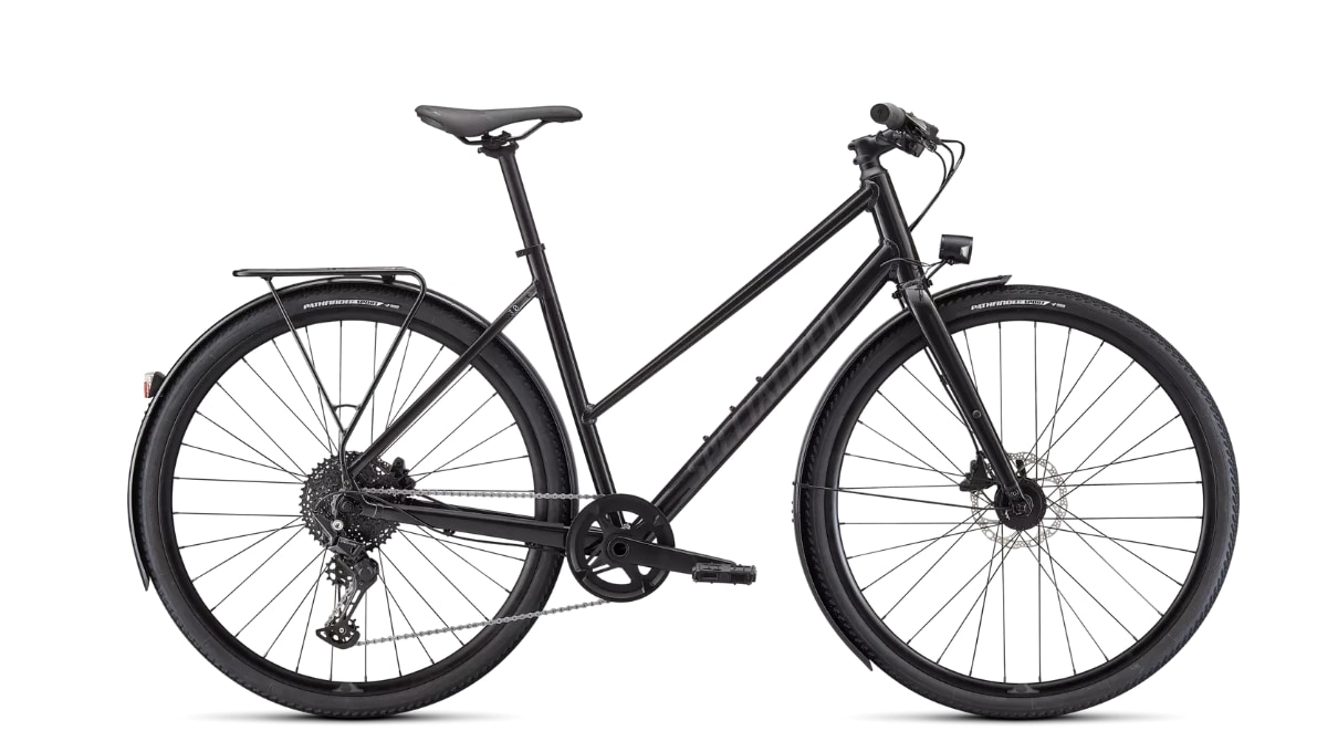Specialized Cykel, Sirrus X 3.0 EQ Step-Through, Gloss Nearly Black/Black Reflective