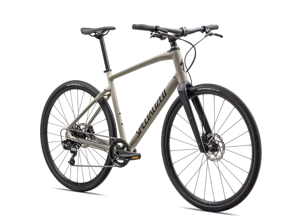 Specialized Cykel, Sirrus X 4.0, GLOSS WHITE MOUNTAINS / TAUPE / SATIN BLACK REFLECTIVE