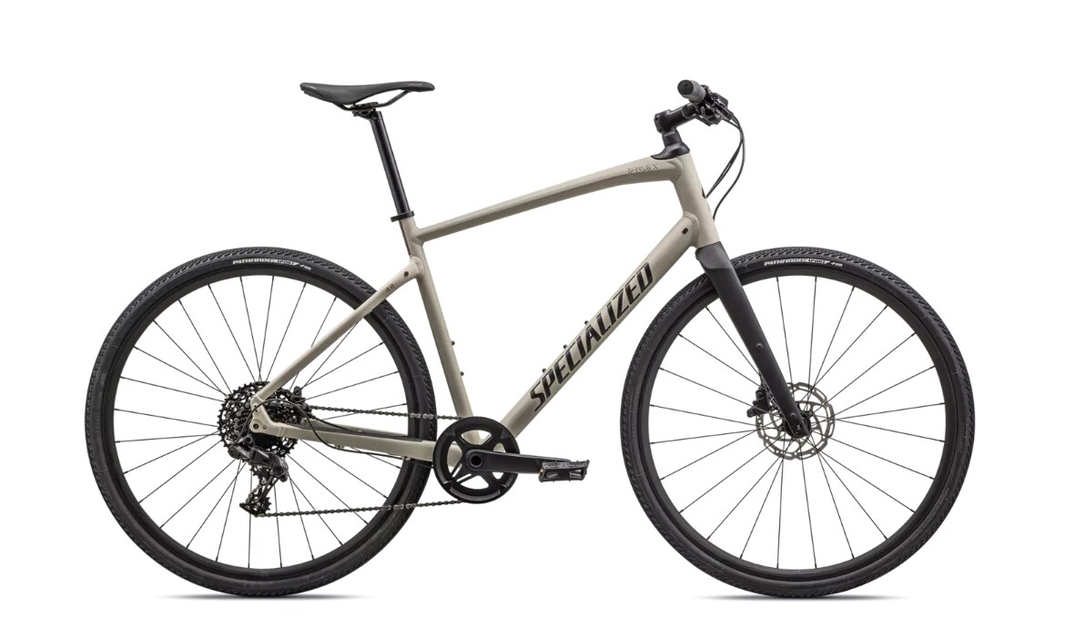 Specialized Cykel, Sirrus X 4.0, GLOSS WHITE MOUNTAINS / TAUPE / SATIN BLACK REFLECTIVE