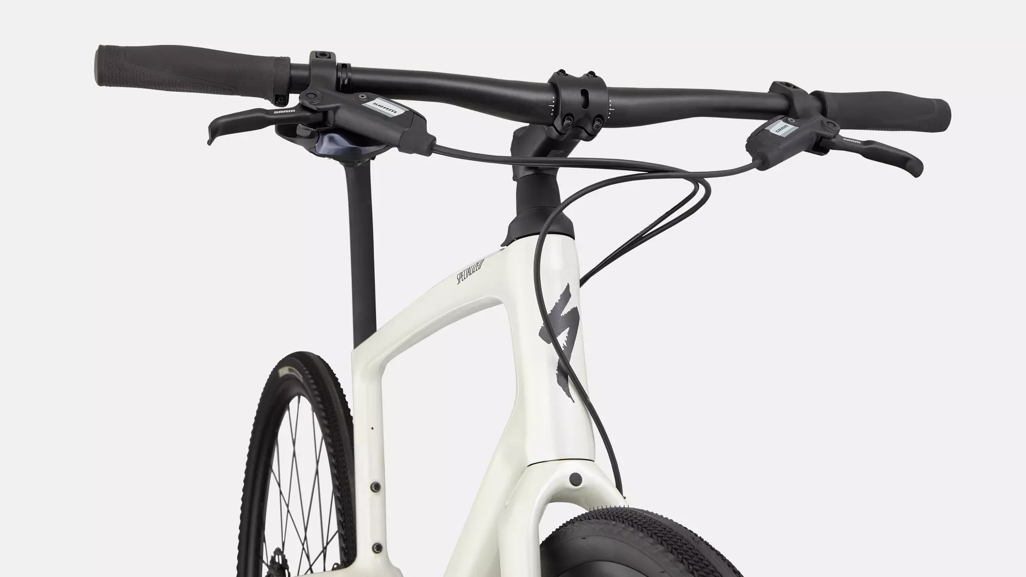 Specialized Cykel, Sirrus X 6.0,Gloss Dune White / Obsidian Fade Refletive