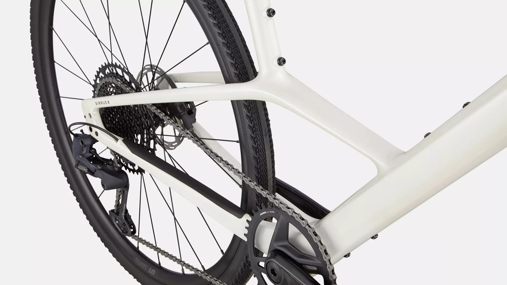 Specialized Cykel, Sirrus X 6.0,Gloss Dune White / Obsidian Fade Refletive