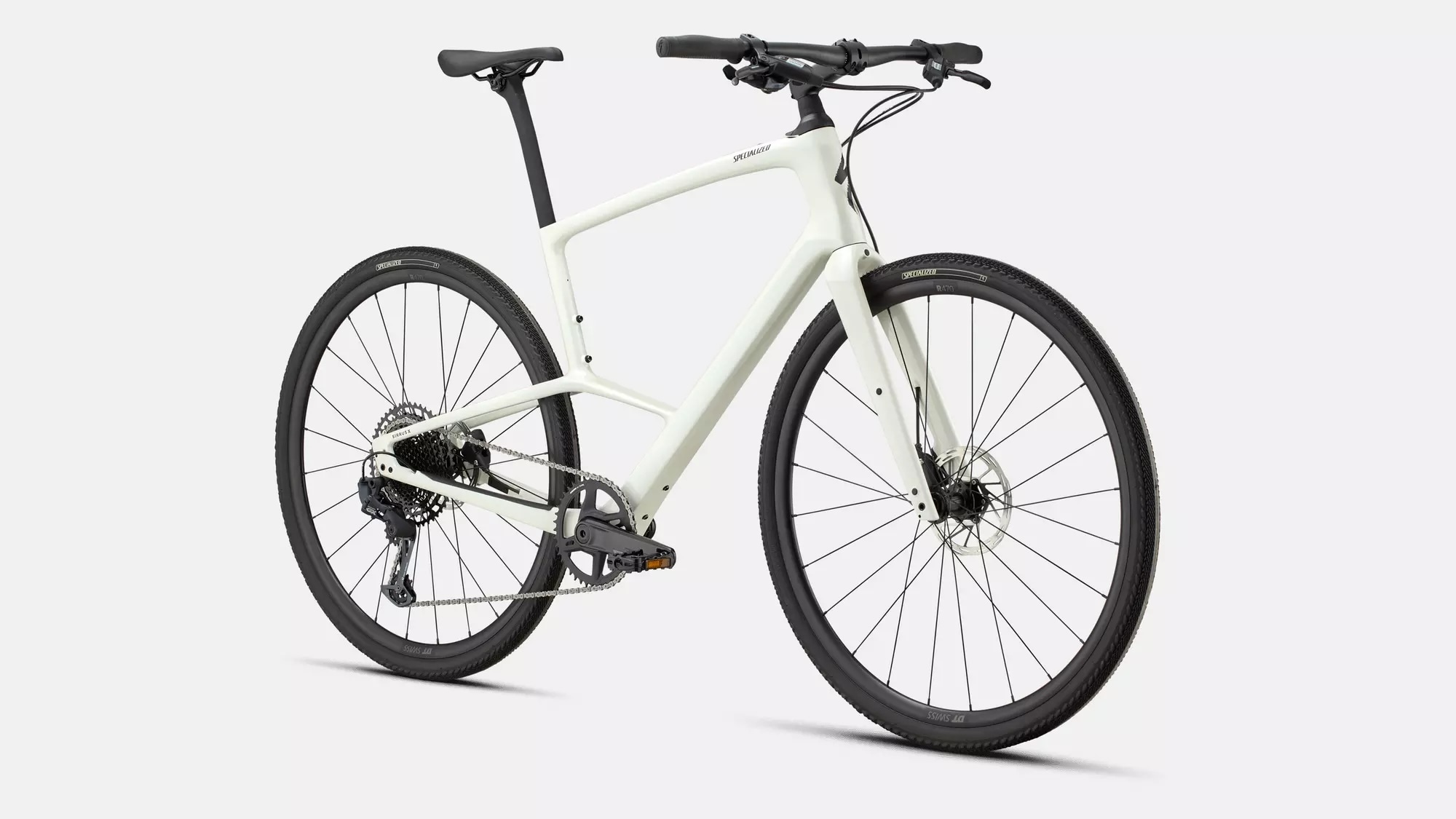Specialized Cykel, Sirrus X 6.0,Gloss Dune White / Obsidian Fade Refletive