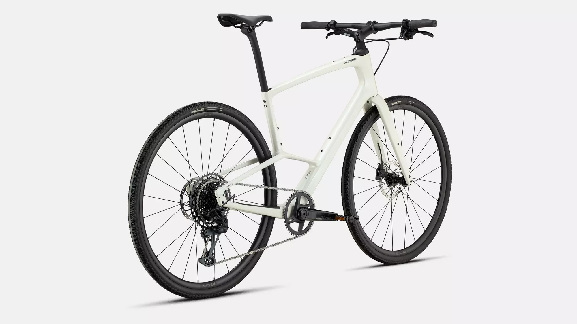 Specialized Cykel, Sirrus X 6.0,Gloss Dune White / Obsidian Fade Refletive
