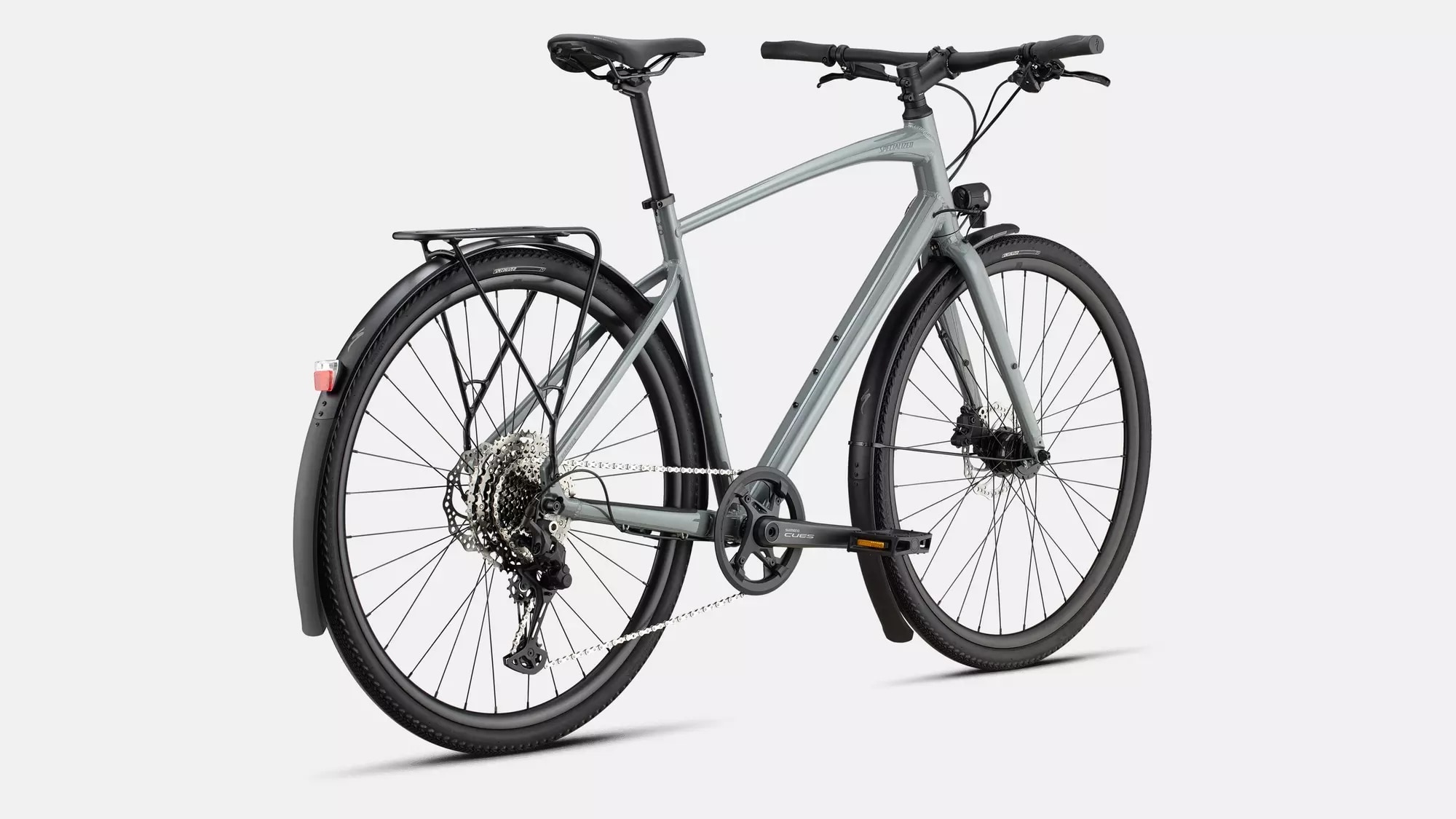 Specialized Cykel, Sirrus X 3.0 EQ, Gloss Ashen Grey / Black Liquid Metal Reflective