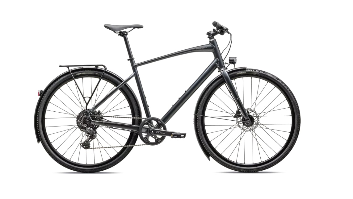 Specialized Cykel, Sirrus X 2.0 EQ, Gloss Black Liquid Metal / Ashen Grey Reflective