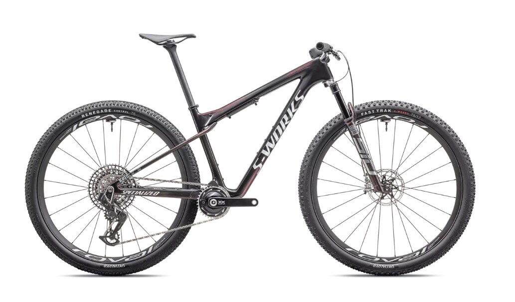 Specialized Cykel, Epic World Cup S-Works, Gloss Carbon / Red Pearl / Chameleon Fade
