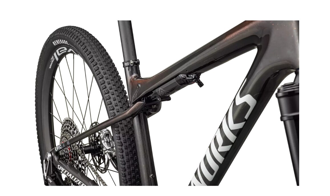 Specialized Cykel, Epic World Cup S-Works, Gloss Carbon / Red Pearl / Chameleon Fade