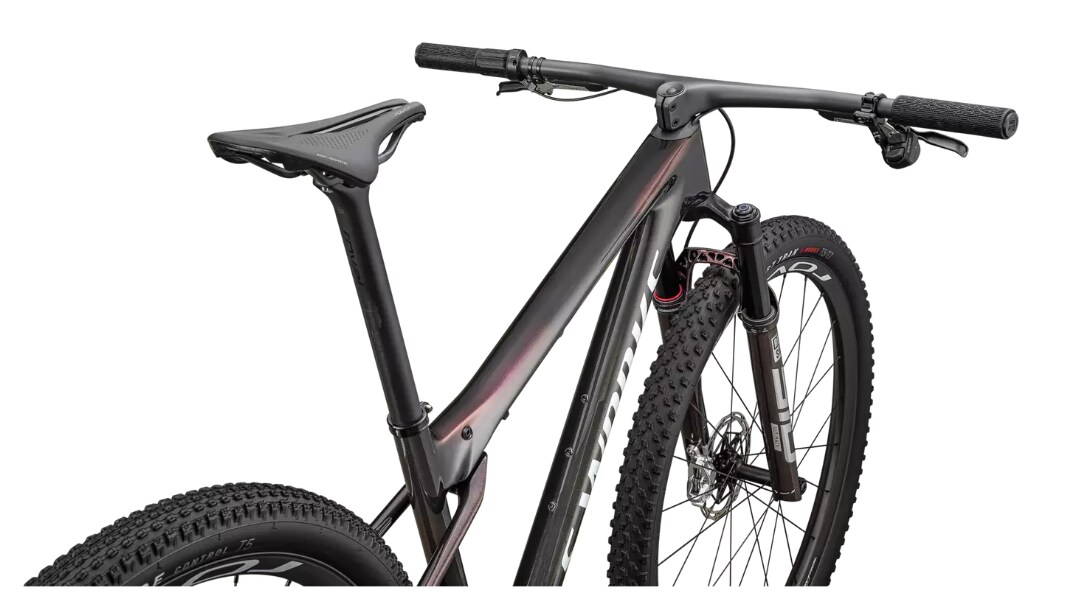 Specialized Cykel, Epic World Cup S-Works, Gloss Carbon / Red Pearl / Chameleon Fade