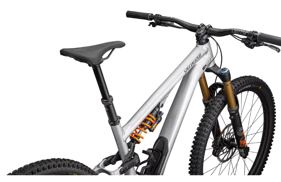 Specialized Cykel, Stumpjumper 15 FOX COIL Alloy, Satin Brushed Aluminum / Cast Blue
