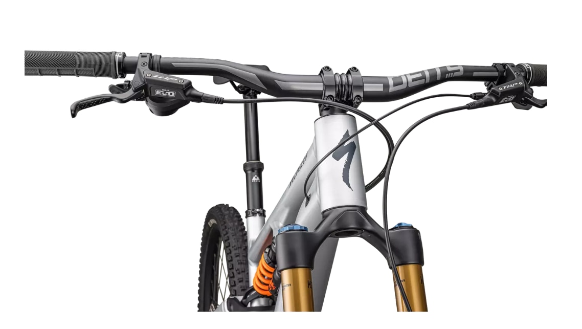 Specialized Cykel, Stumpjumper 15 FOX COIL Alloy, Satin Brushed Aluminum / Cast Blue