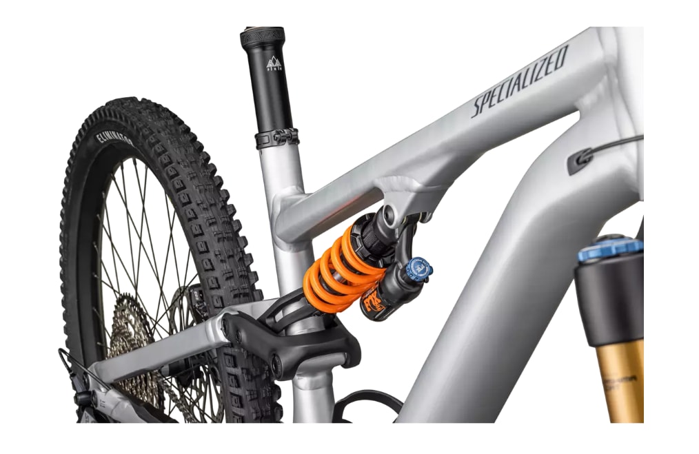 Specialized Cykel, Stumpjumper 15 FOX COIL Alloy, Satin Brushed Aluminum / Cast Blue